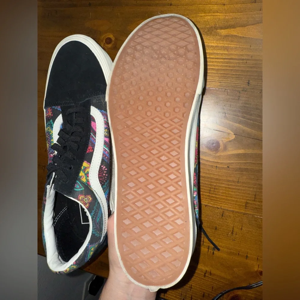 Vans Old‎ Skool Paisley Floral Skate Shoes Black Y2K Streetwear 90s-Size 10.5